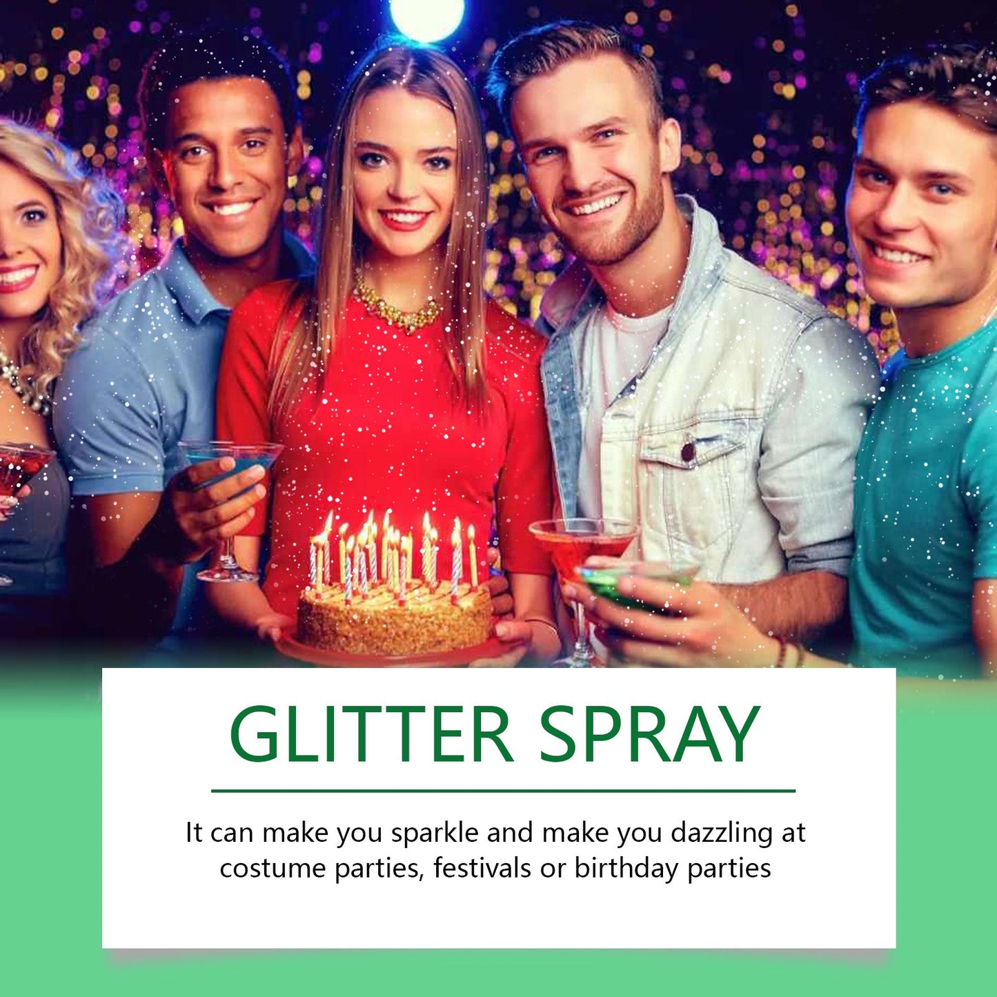 Color Brightening Glitter Spray, Party Hair Body Spray Shimmer Highlight Brightening Glitter Spray - Korvel