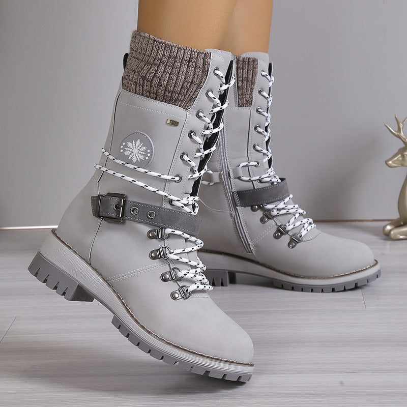 Fur Integrated Women's Knee-high Snow Boots