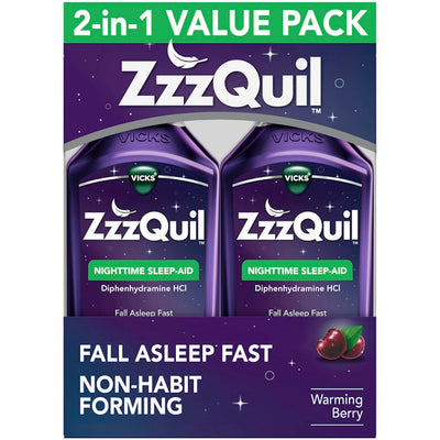 ZzzQuil Nighttime Warming Berry Sleep Aid - 2 Bottles