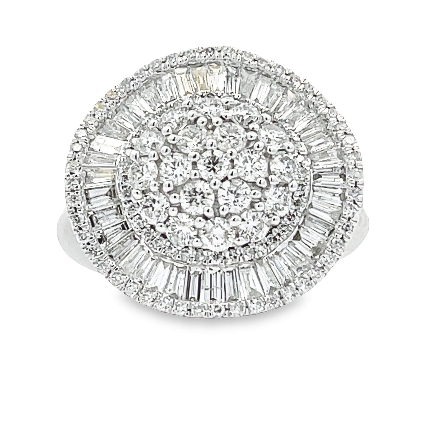 Bague en diamant véritable de 2,00 ct en or blanc 14KT