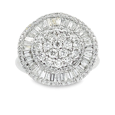 Anillo de Diamante Genuino de 2.00ct en Oro Blanco de 14KT