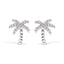 10K White Gold Diamond Palm Tree Stud Earrings
