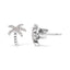10K White Gold Diamond Palm Tree Stud Earrings