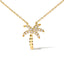10K Yellow Gold Diamond Palm Tree Pendant Necklace
