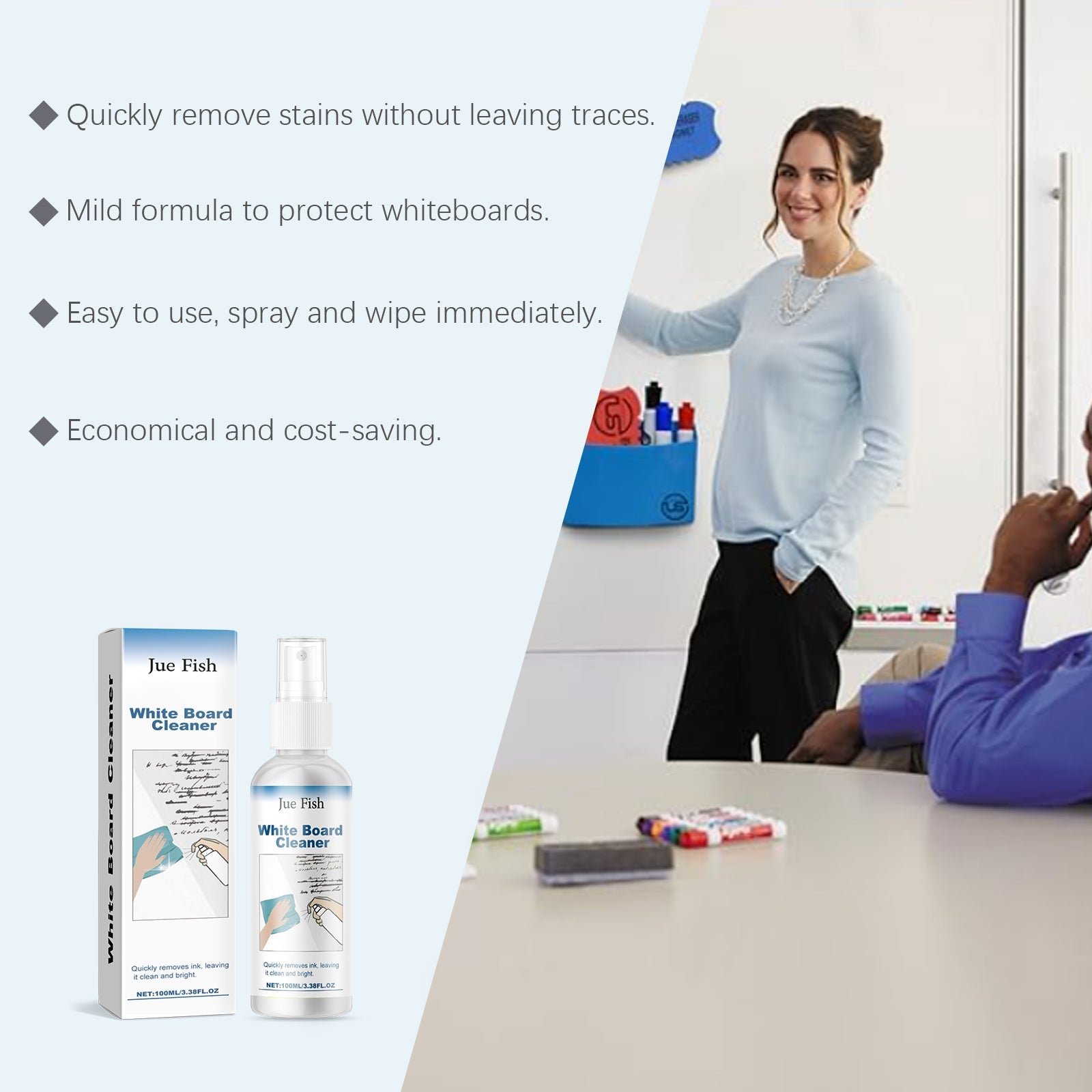 Whiteboard Cleaner Office Classroom Oil-Based Marker Whiteboard Handwriting Removal Cleaner - Korvel