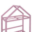 Wooden Twin Size Children's Bed with Detachable Headboard, Pink