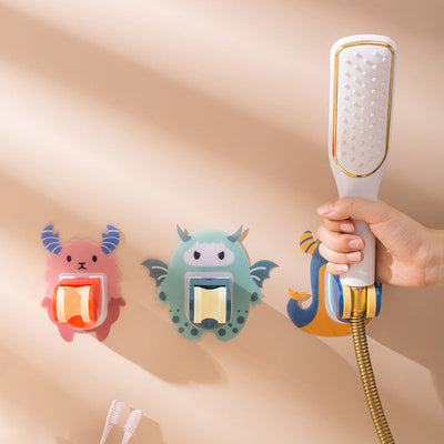 New Cartoon Silicone Shower Bracket Free Punch Bathroom Shower Base Adjustable Shower Seamless Paste Bracket - Korvel