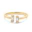 14K Yellow Gold Plated Sterling Silver Baguette Diamond Ring