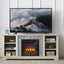 Meuble TV avec foyer électrique en pierre Mantel et rangement ouvert