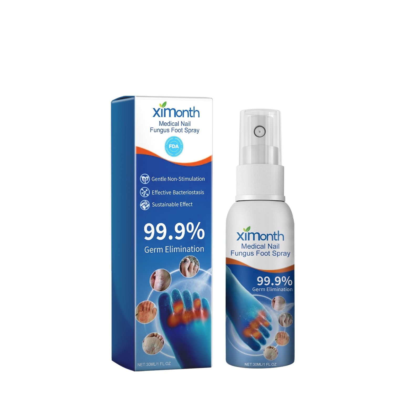 Medical Nail Fungus Foot Spray, Repair Thickening Gray Nail Rot Foot Moisturizing And Cleansing Armor - Korvel