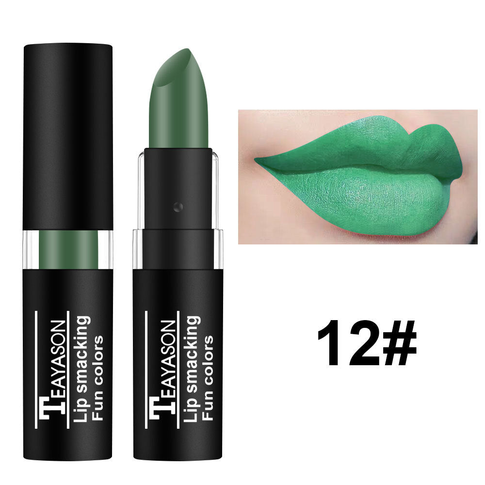 Lipstick White Nude Vampire Olive Green Black Purple Halloween Creative Makeup Retro - Korvel