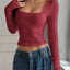 Ribbed Long Sleeve Crop T-Shirt