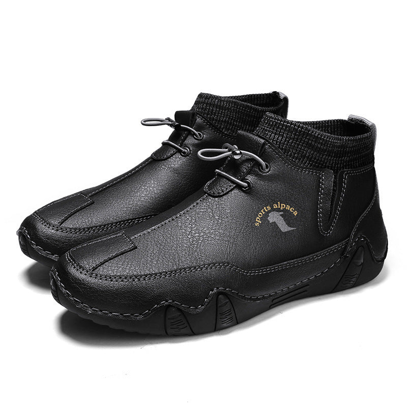 Men's Mid-top Martin Boots - Fashionable Outdoor Footwear