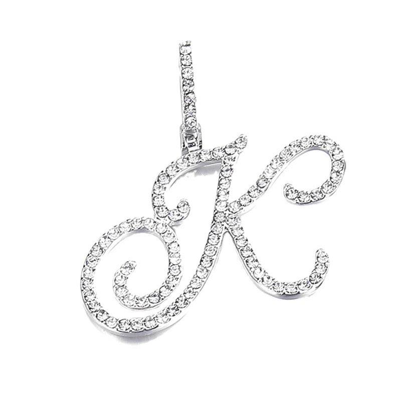 Hip Hop Grass Letter Pendant with Cuban Chain