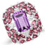 7.59 Carat Pink Amethyst & Rhodolite Sterling Silver Ring