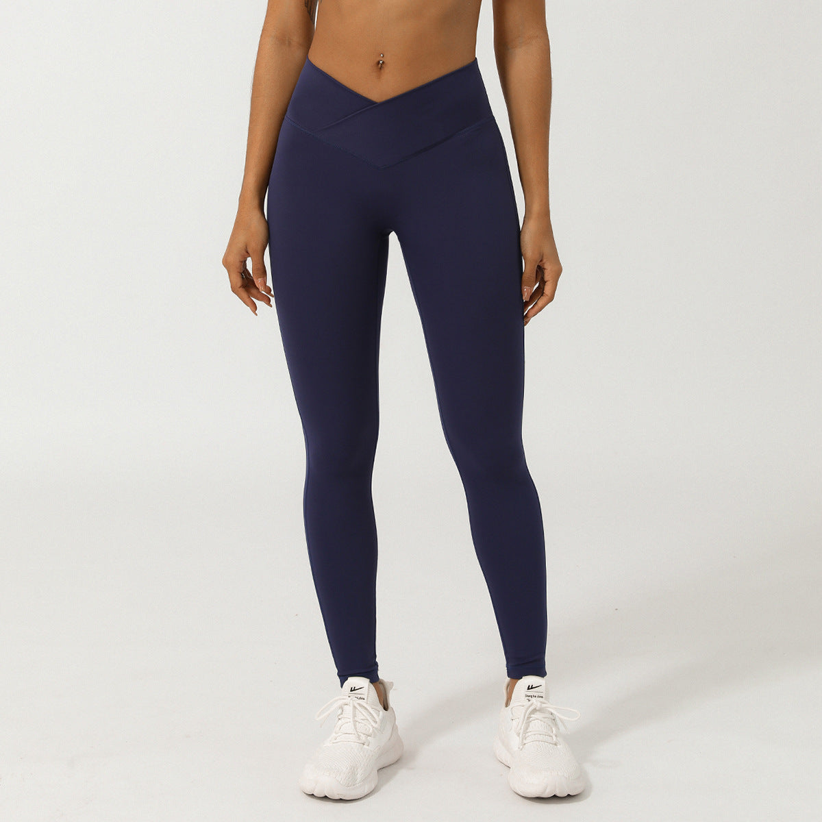 Pantalons de yoga cropped taille haute en V croisé