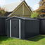 8ft x 10ft Outdoor Metal Storage Shed with Floor Base Black - Korvel