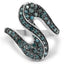 0.76 Carat Genuine Blue Diamond Sterling Silver Engagement Ring