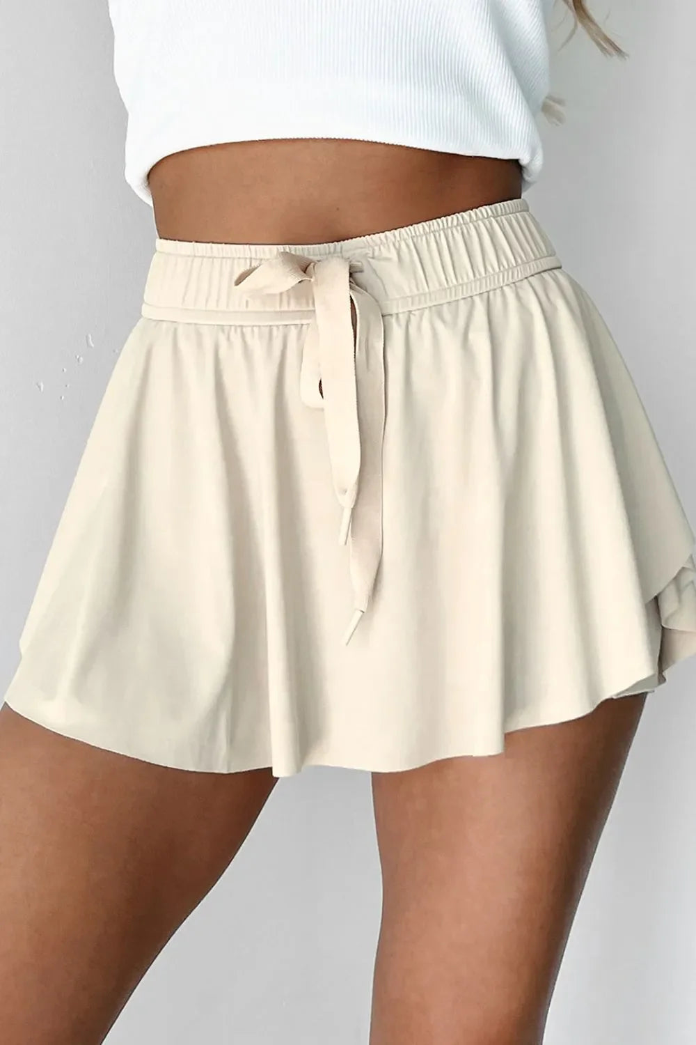 Skorts Activos Forrados de Cintura Alta con Cordón