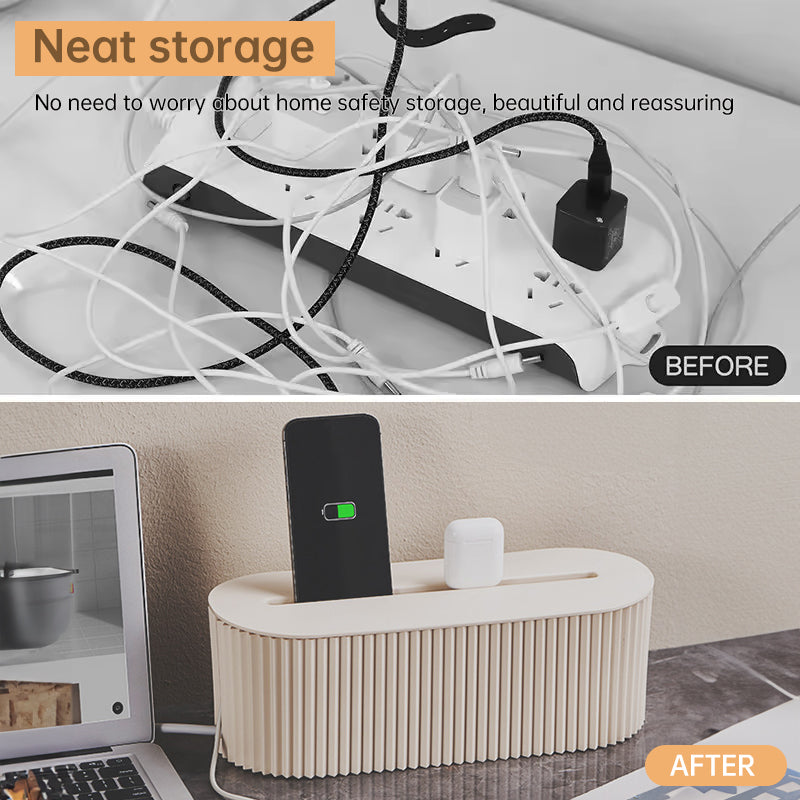 Cable management organizer box, an accessory for power strips and home - office power cables - Korvel