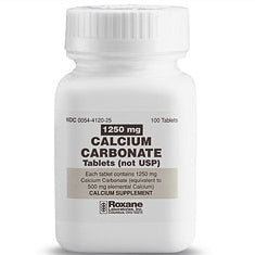 Roxane Calcium Carbonate Tablets, 1250mg, 100 Count