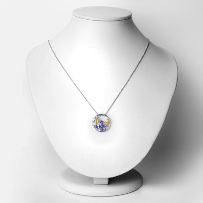 1.33 Carat Genuine Tanzanite & White Topaz Pendant in Sterling Silver