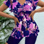 Floral Print Bandeau V Neck 2 Piece Swimsuit for Women