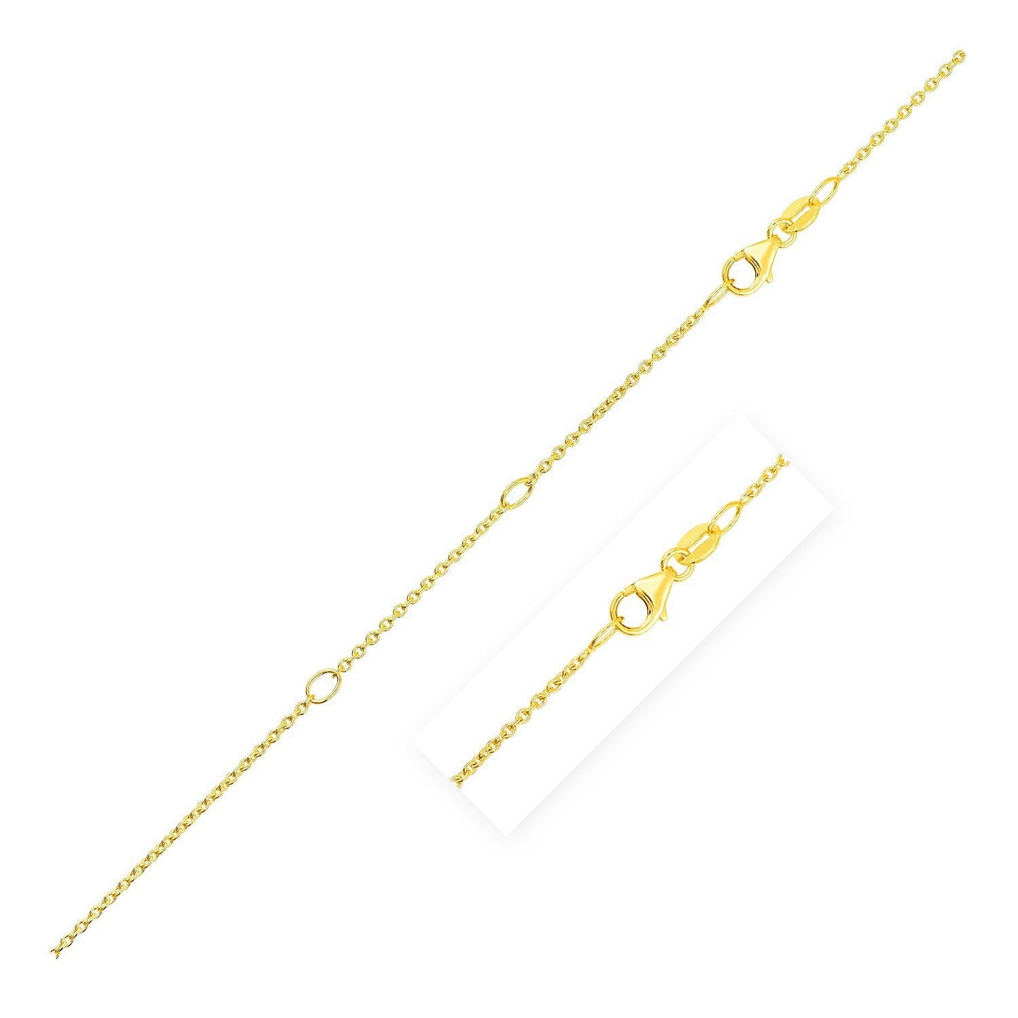 Collar de cadena de cable doble extensible de oro amarillo de 14k