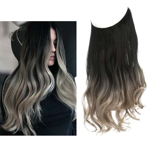 One-piece women's hair extension piece with abundant hair volume U-shaped fishing line invisible and natural long curly hair - Korvel