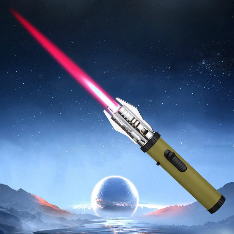 Planet Lightsaber Butane Gas Lighter 360° Use Metal Outdoor Windproof Turbine Torch Jet Lighter Gun BBQ Welding Cigar Tool - Korvel