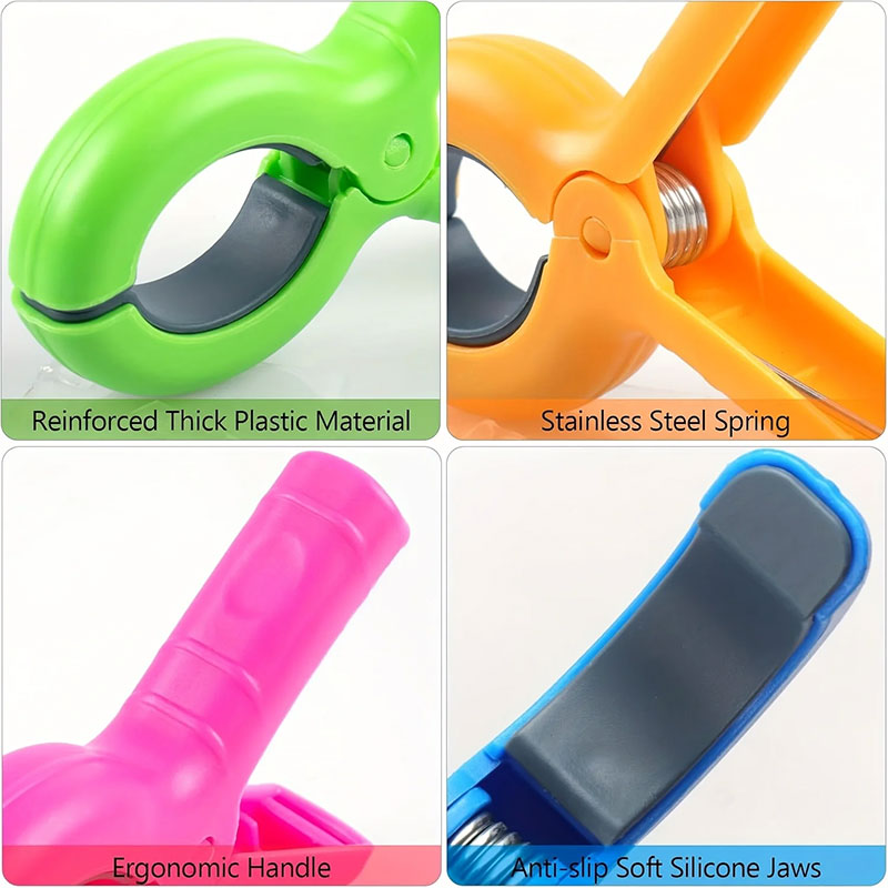 4/8-piece beach towel clips: for beach chairs, pool, cruise. Heavy-duty, strong, also works as clothes pins. - Korvel