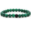 8mm matte black frosted stone malachite couple bracelet - Korvel