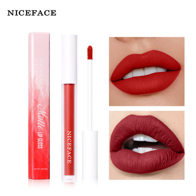 NICEFACE 12 Color Velvet Matte Lip Gloss Non-Stick Cup Liquid Lipstick Lip Glaze - Korvel