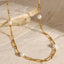 Collar de Cadena de Perlas de Acero Inoxidable Elegante