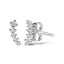 Boucles d'oreilles en diamant escalade en or blanc 10K