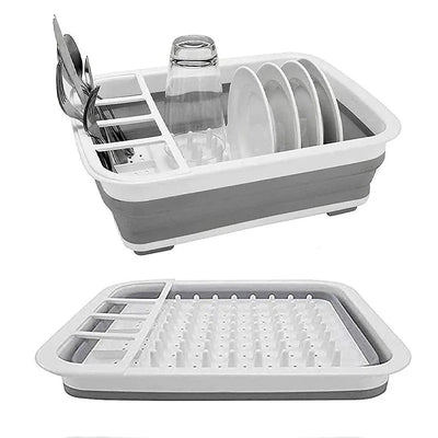 Foldable Dish Rack Kitchen Storage Water Leakage Plastic Tableware Bowl Dinnerware Drain Bowl Tray Home Drying Rack Washable - Korvel