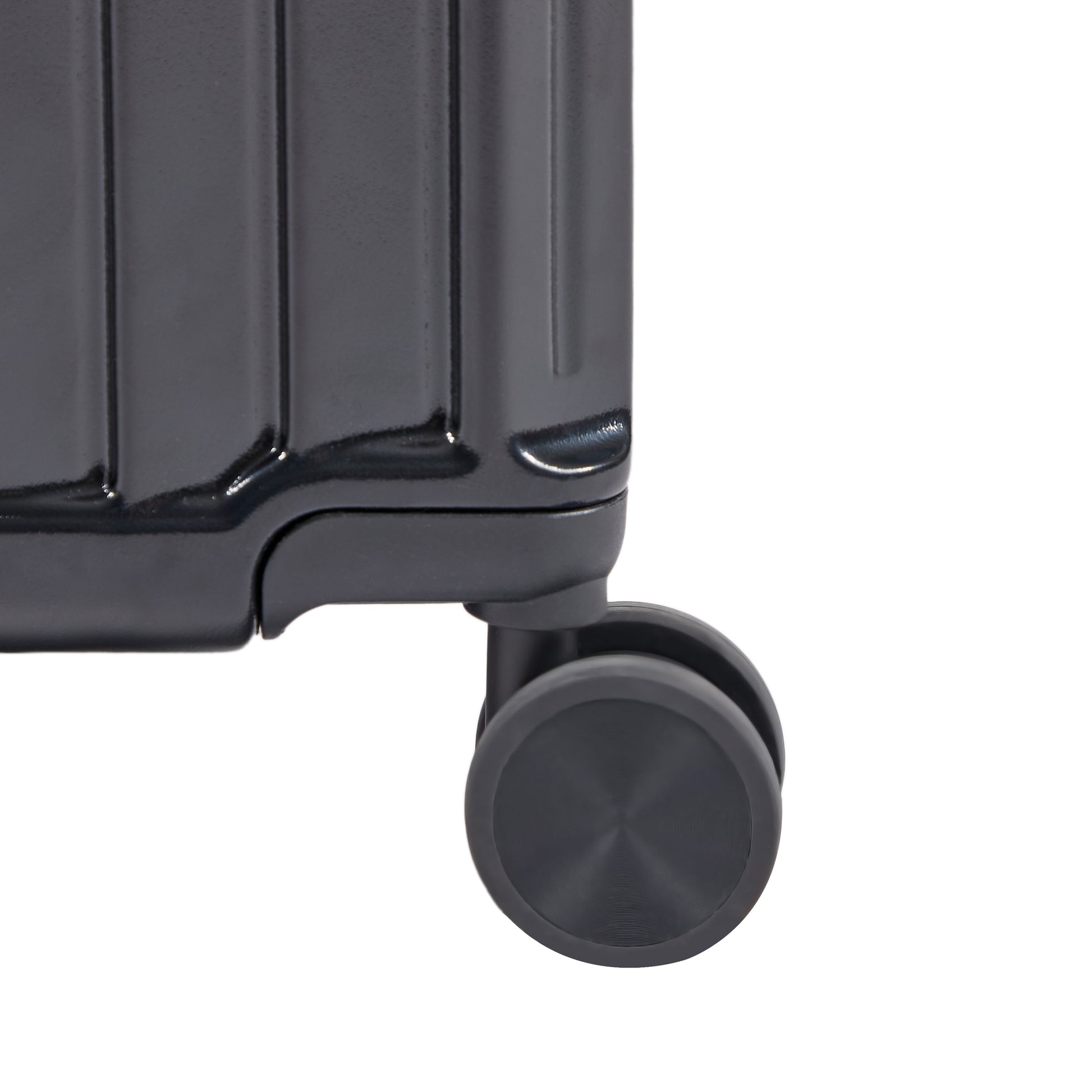 Luggage Set 4 pcs (20"/24"/29"/Travel Bag), PC+ABS Durable Lightweight Luggage with Collapsible Cup Holder TSA Lock, Black - Korvel