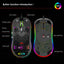 Souris de jeu creuse lumineuse RGB