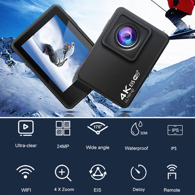 H10 EIS Anti-shake Action Camera Ultra HD 4K / 60fps WiFi 2.0" 170D Underwater Waterproof Cam Helmet Vedio Go Sport Pro Came - Korvel
