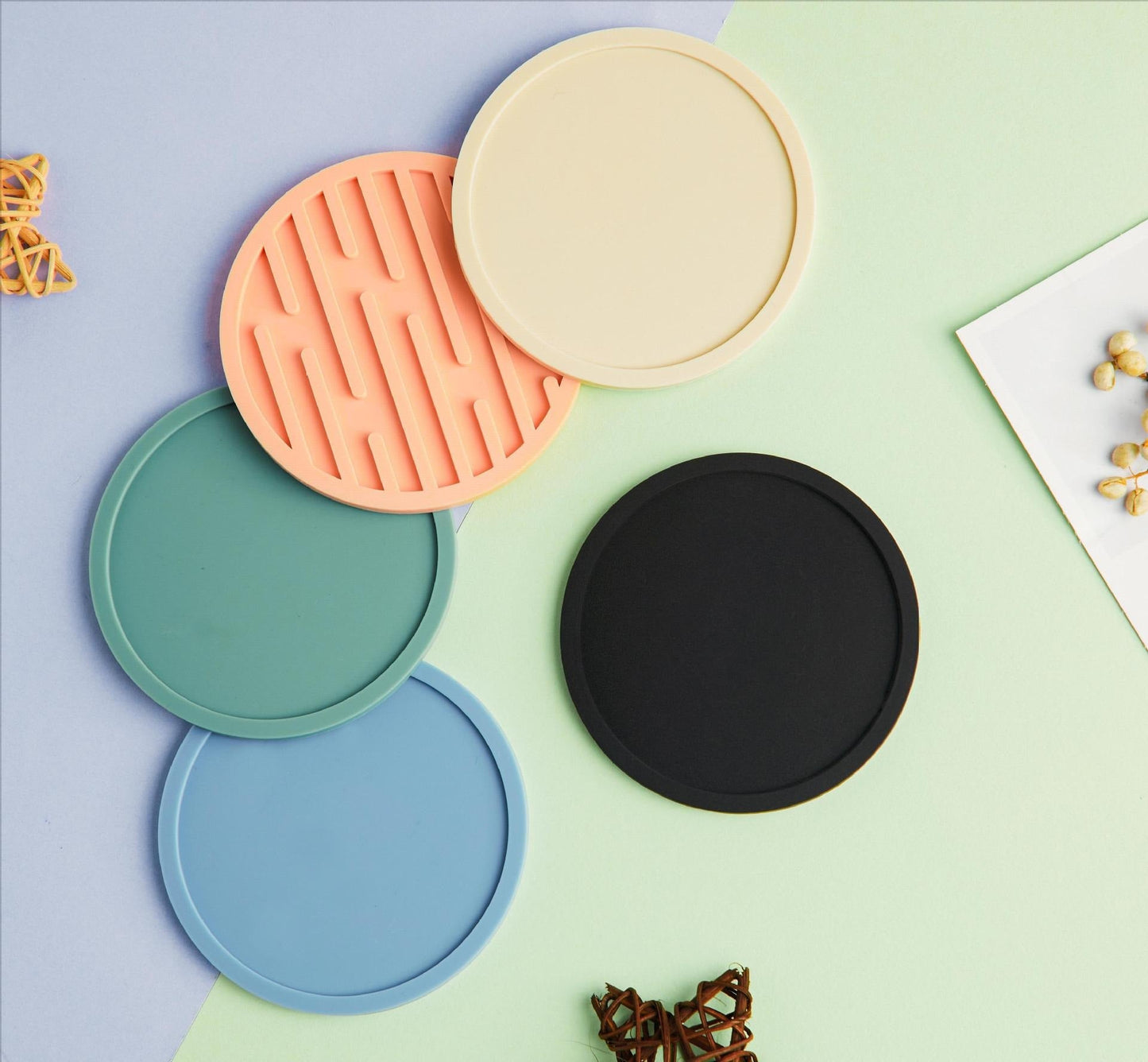 Hot selling silicone cup pad, circular and thickened 10CM drainage pad, heat insulation and anti slip tea cup pad - Korvel
