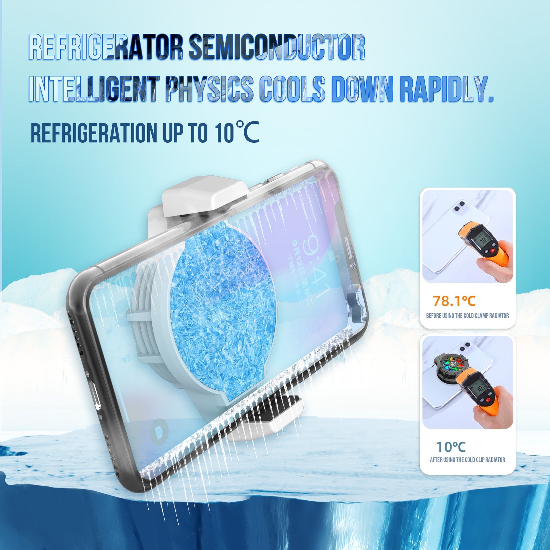 Extreme Wind Cooling Semiconductor Heat Dissipation Gaming Phone Original Heat Dissipation Clip Game Back Cooling - Korvel
