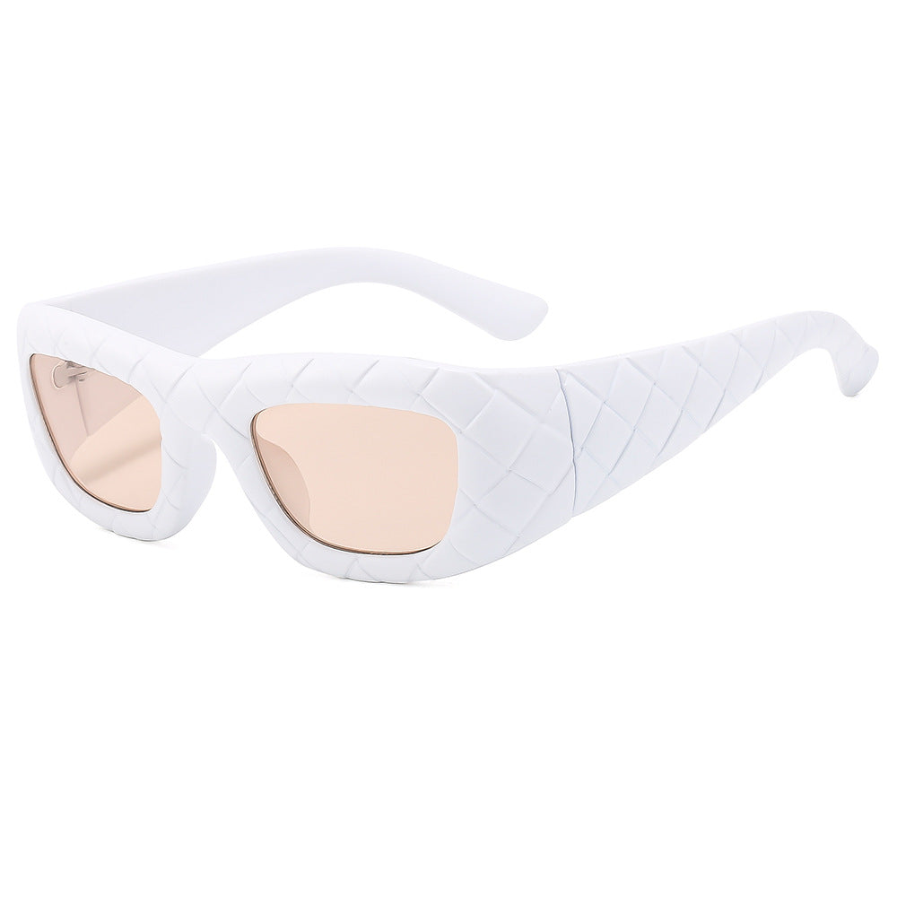Weaving design frame, personalized fashion sunglasses, men's and women's high-end sense, European and American ins trend sun protection sunglasses - Korvel