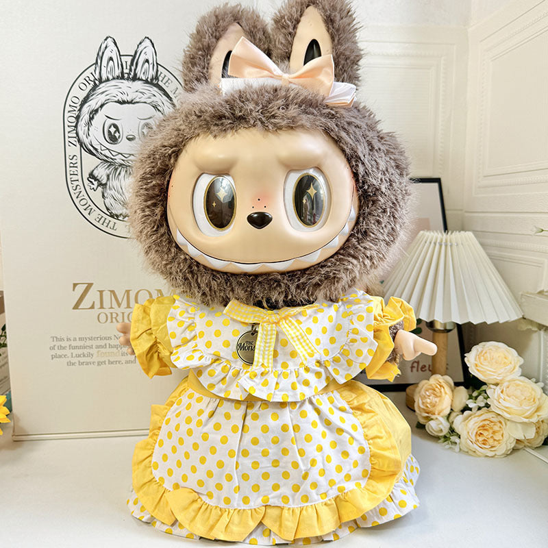 Clothing with 58cm LABUBU Design ZIMOMO Doll Clothes Rubber LABUBU Plush Toy Clothing Cute - Korvel