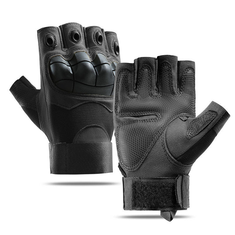 Tactical half-finger gloves men's soft shell protective microfiber special forces military fans sports cycling outdoor - Korvel