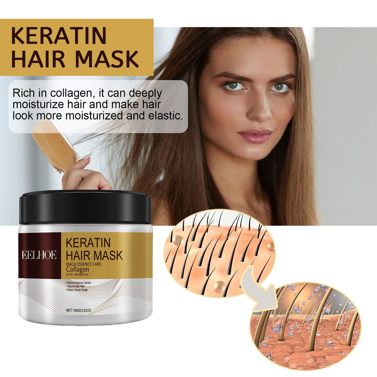 Deep Moisturizing Hair Mask for Damaged Hair Repair