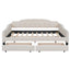 Full Size Upholstered Tufted Daybed with Two Drawers, Beige - Korvel