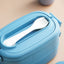 Japanese Portable Double Layer Bento Lunch Box with Cutlery