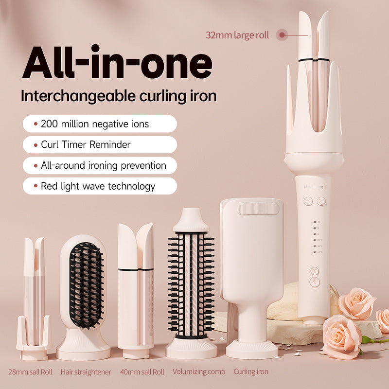 Seven in one hair changing curling stick Super large curly big wave Chicken rolls fluffy automatic curling device multi-function - Korvel