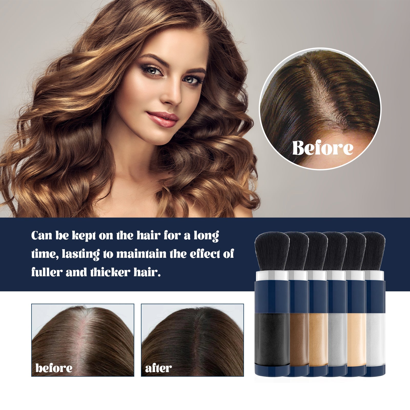 Color Fibers, Fill The Top Of Your Hairline With A Refreshing Fluffy Shade Powder - Korvel
