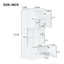 Bathroom storage cabinet, 4-door independent cabinet, adjustable shelf, open multi-layer shelf, black - Korvel